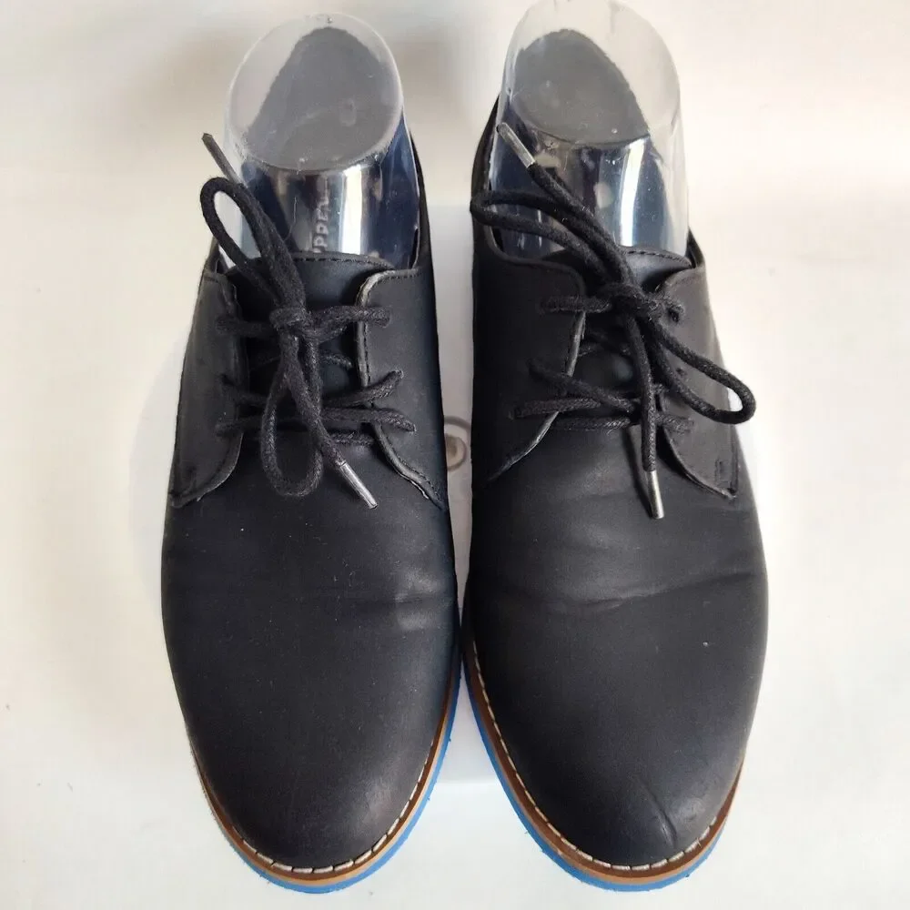 Madden‎ Girl Jacobz Faux Leather Wingtip Oxford Shoes Black 8.5 Lace Up Academia
